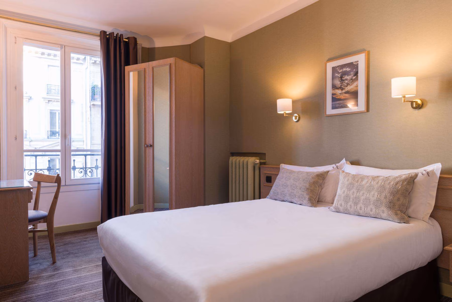 Paris France Hotel Double Room and sitting area